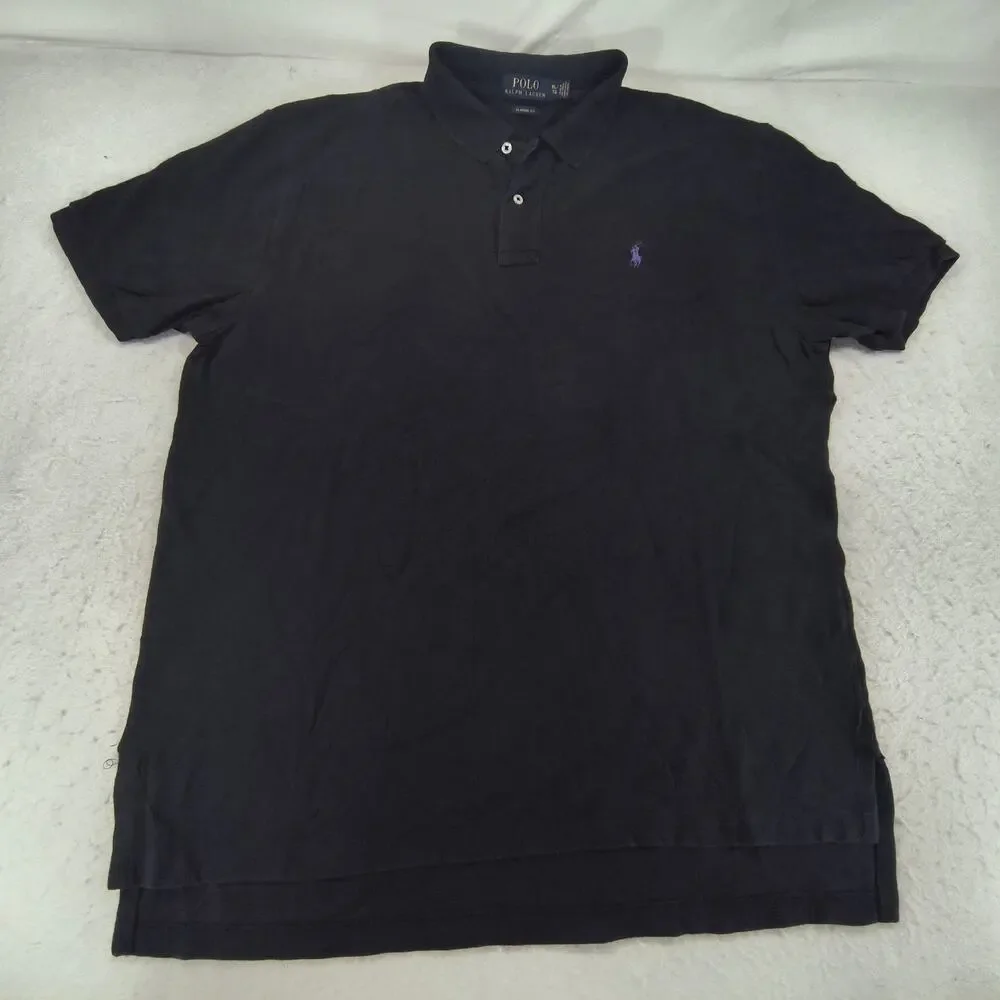 Polo Ralph Lauren Classic Fit Collared Long Sleeve Polo Shirt Mens Size XL Black